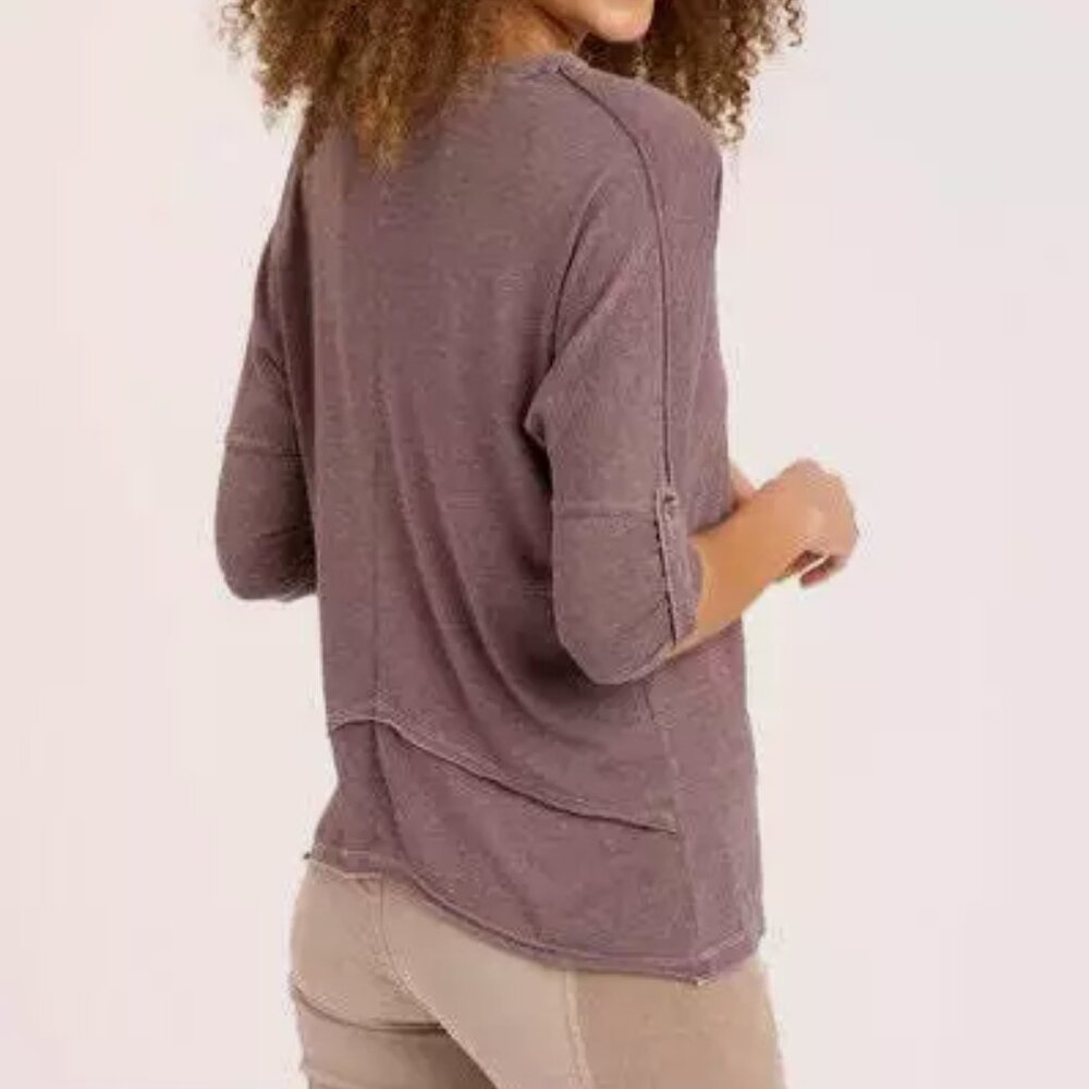 WEARABLES XCVI I NWT Sumac Pigment Rust V-Neck Midwest 3/4 Sleeve Shirt Top, S - Picture 5 of 14